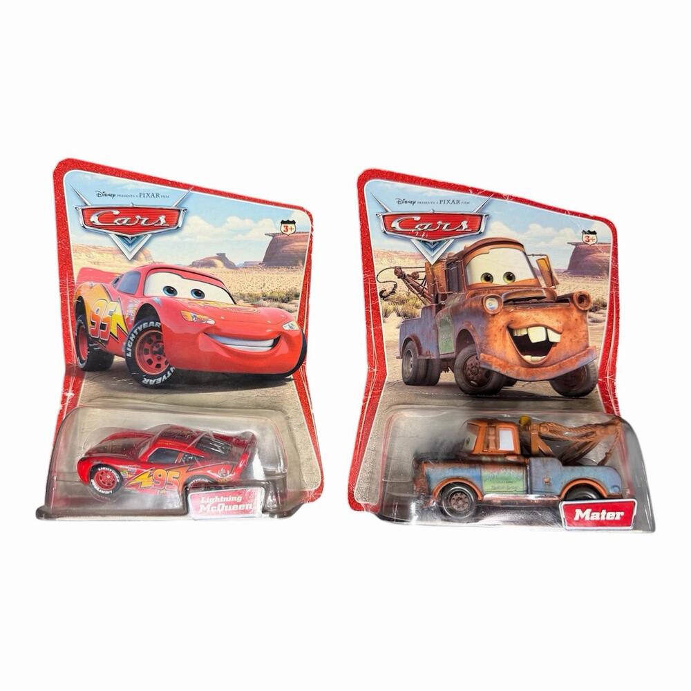 Disney Pixar Cars 2-Pack Mater & Lightning McQueen Die-Cast Toy Mattel 2005 New